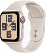 Apple Watch SE 2 2023 Cellular Apple Uyumlu WatchOS Su Geçirmez 40 mm Silikon Kordon Kare Unisex Sim Kartlı Akıllı Saat Krem