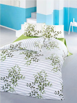 Komfort Home Ranforce Kışlık 160 x 220 cm Yaprak Tek Kişilik Nevresim Takımı Beyaz Yeşil