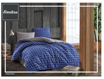 Komfort Home Ranforce Kışlık 160 x 220 cm Geometrik Tek Kişilik Nevresim Takımı Gri Mavi