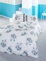 Komfort Home Ranforce Kışlık 160 x 220 cm Çiçekli Tek Kişilik Nevresim Takımı Beyaz
