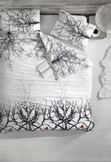 Altınbaşak Pamuk Dört Mevsim 200 x 220 cm Ağaç Çift Kişilik Nevresim Takımı Beyaz