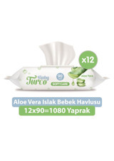 Baby Turco Softcare Aloe Vera 90 Yaprak 12'li Paket Islak Bebek Havlusu