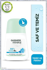 Garnier Mineral Saf&Temiz Pudrasız Ter Önleyici Antiperspirant Roll-On Kadın Deodorant 50 ml