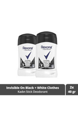 Rexona Invisible On Black+White Clothes Pudrasız Ter Önleyici Antiperspirant Stick Kadın Deodorant 2x40 ml