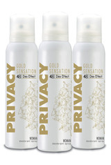 Privacy Gold Sensation Pudrasız Ter Önleyici Sprey Kadın Deodorant 3x150 ml