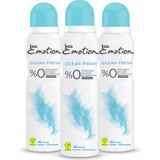 Emotion Ocean Fresh Pudrasız Ter Önleyici Sprey Kadın Deodorant 3x150 ml