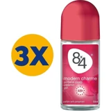 8X4 Modern Charme Pudrasız Ter Önleyici Antiperspirant Roll-On Kadın Deodorant 3x50 ml