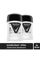 Rexona Men Invisible Black+White Pudrasız Ter Önleyici Antiperspirant Stick Erkek Deodorant 2x50 ml