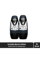 Rexona Men Invisible On Black+White Clothes Pudrasız Ter Önleyici Antiperspirant Roll-On Erkek Deodorant 2x50 ml