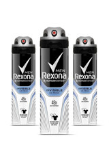 Rexona Men Invisible Ice Fresh Pudrasız Ter Önleyici Antiperspirant Sprey Erkek Deodorant 3x150 ml