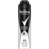Rexona Men Invisible On Black+White Clothes Pudrasız Ter Önleyici Antiperspirant Sprey Erkek Deodorant 150 ml