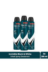 Rexona Invisible Black & White Pudrasız Ter Önleyici Antiperspirant Sprey Erkek Deodorant 3x200 ml