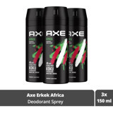 Axe Africa Pudrasız Ter Önleyici Sprey Erkek Deodorant 3x150 ml