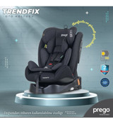 Prego Trend Fix Isofixli-Emniyet Kemerli 360 Derece Dönen 0-36 kg Yatabilen Yükseklik Ayarlı Çift Yönlü Oto Koltuğu Füme