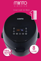 Miinto Smart Cook Airfryer 8 lt Tek Hazneli Izgara Yapan Led Ekranlı Yağsız Sıcak Hava Fritözü Siyah