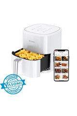 Yasomi Y22 Airfryer 5 lt Tek Hazneli Izgara Yapan Led Ekranlı Yağsız Sıcak Hava Fritözü Siyah