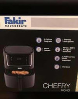 Fakir CheFry Mono Airfryer 5.7 lt Tek Hazneli Izgara Yapan Led Ekranlı Yağsız Sıcak Hava Fritözü Gri