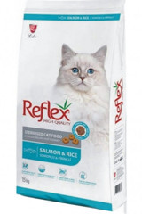 Reflex Pirinçli Somonlu Kısırlaştırılmış Tahıllı Yetişkin Kuru Kedi Maması 15 kg