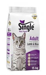 Single Kuzu Etli Tahıllı Yetişkin Kuru Kedi Maması 15 kg