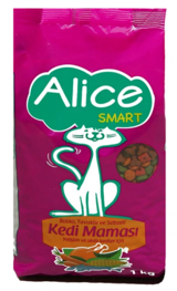 Alice Smart Balıklı Sebzeli Tavuklu Tahıllı Yetişkin Kuru Kedi Maması 1 kg