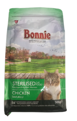 Bonnie Tavuklu Kısırlaştırılmış Tahıllı Yetişkin Kuru Kedi Maması 500 gr