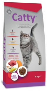 Catty Kuzu Etli Pirinçli Tahıllı Yetişkin Kuru Kedi Maması 15 kg