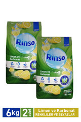 Rinso Limon ve Karbonat Renkliler ve Beyazlar İçin 80 Yıkama Toz Deterjan 2x6 kg