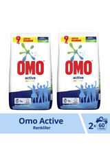Omo Active Fresh Renkliler İçin 120 Yıkama Toz Deterjan 2x9 kg