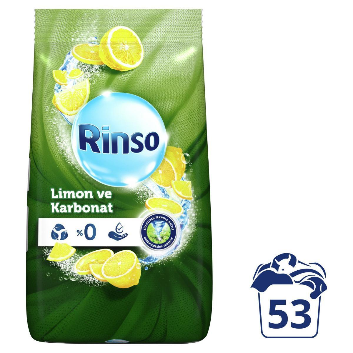 Rinso Limon Beyazlar İçin 106 Yıkama Toz Deterjan 2x8 kg