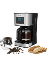 Cecotec Coffee 66 Smart Plus Zaman Ayarlı Paslanmaz Çelik Filtreli Karaf 1.5 L Hazne Kapasiteli 12 Fincan Akıllı 950 W Siyah Filtre Kahve Makinesi