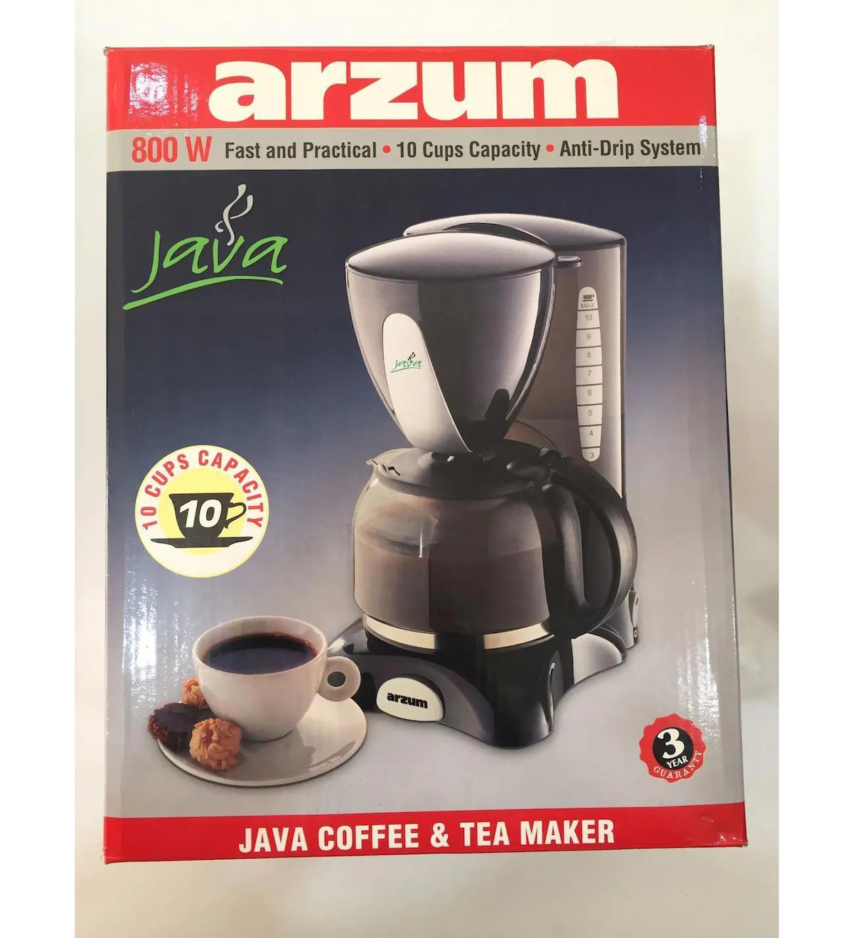 Arzum Java 10 Fincan 800 W Siyah Filtre Kahve Makinesi