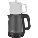 Ng Home Retro Plus Otomatik Porselen Demlikli 1600 W Işıklı Çelik Gövdeli Siyah Retro Çay Makinesi
