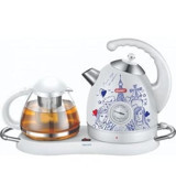 Queen Teachat Otomatik Cam Demlikli Çelik Gövdeli Beyaz Çay Makinesi