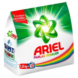 Ariel Parlak Renkler Renkliler İçin 10 Yıkama Toz Deterjan 1.5 kg