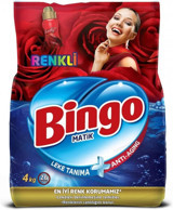 Bingo Matik Renkliler İçin 26 Yıkama Toz Deterjan 4 kg