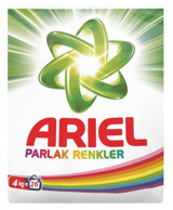 Ariel Parlak Renkler Renkliler İçin 26 Yıkama Toz Deterjan 4 kg