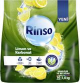 Rinso Limon ve Karbonat Renkliler ve Beyazlar İçin 10 Yıkama Toz Deterjan 1.5 kg