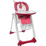 Chicco Polly 2 Start Plastik Emniyet Kemeri 15 kg Kapasiteli Tekerlekli Tepsili Katlanır Mama Sandalyesi Kırmızı