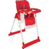 Norfolk Plastik Emniyet Kemeri 40 kg Kapasiteli Tekerlekli Tepsili Katlanır Mama Sandalyesi Kırmızı