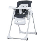 Prego 4024 Plastik Emniyet Kemeri 15 kg Kapasiteli Tekerlekli Tepsili Katlanır Portatif Mama Sandalyesi Antrasit
