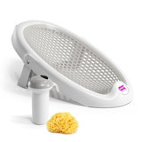 OkBaby Jelly Fileli Oturaklı Ayaklı Beyaz Bebek Küveti + Splash Bebek Duşu & Doğal Banyo Süngeri