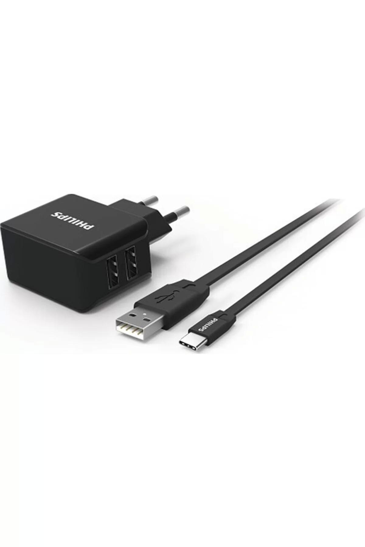 Philips Dlp2502c Universal USB Kablolu Hızlı Şarj Aleti Siyah