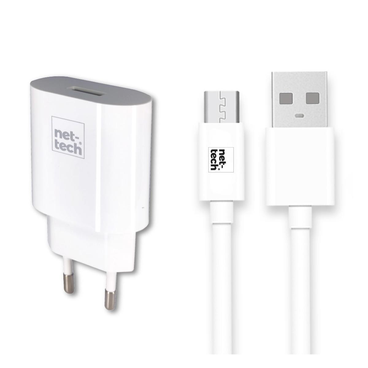 Nettech NT-HCH01 Universal Micro USB Kablolu Hızlı Şarj Aleti Beyaz