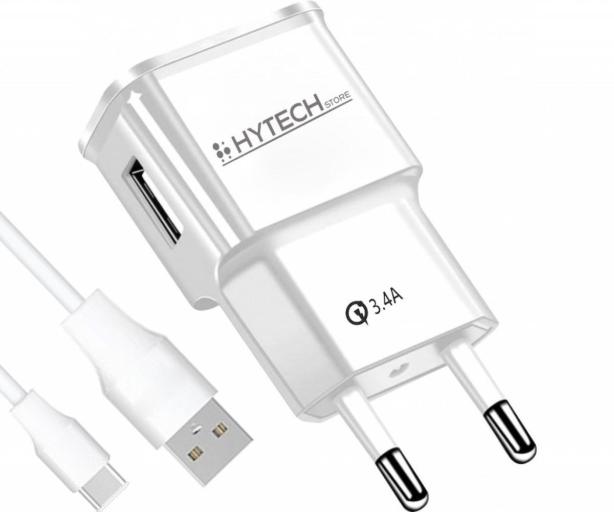 Hytech HY-XC34T Universal Type-C Kablolu Hızlı Şarj Aleti Beyaz