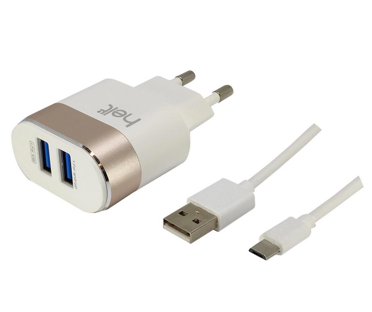Helt HT-12 Universal USB Kablolu Hızlı Şarj Aleti Beyaz