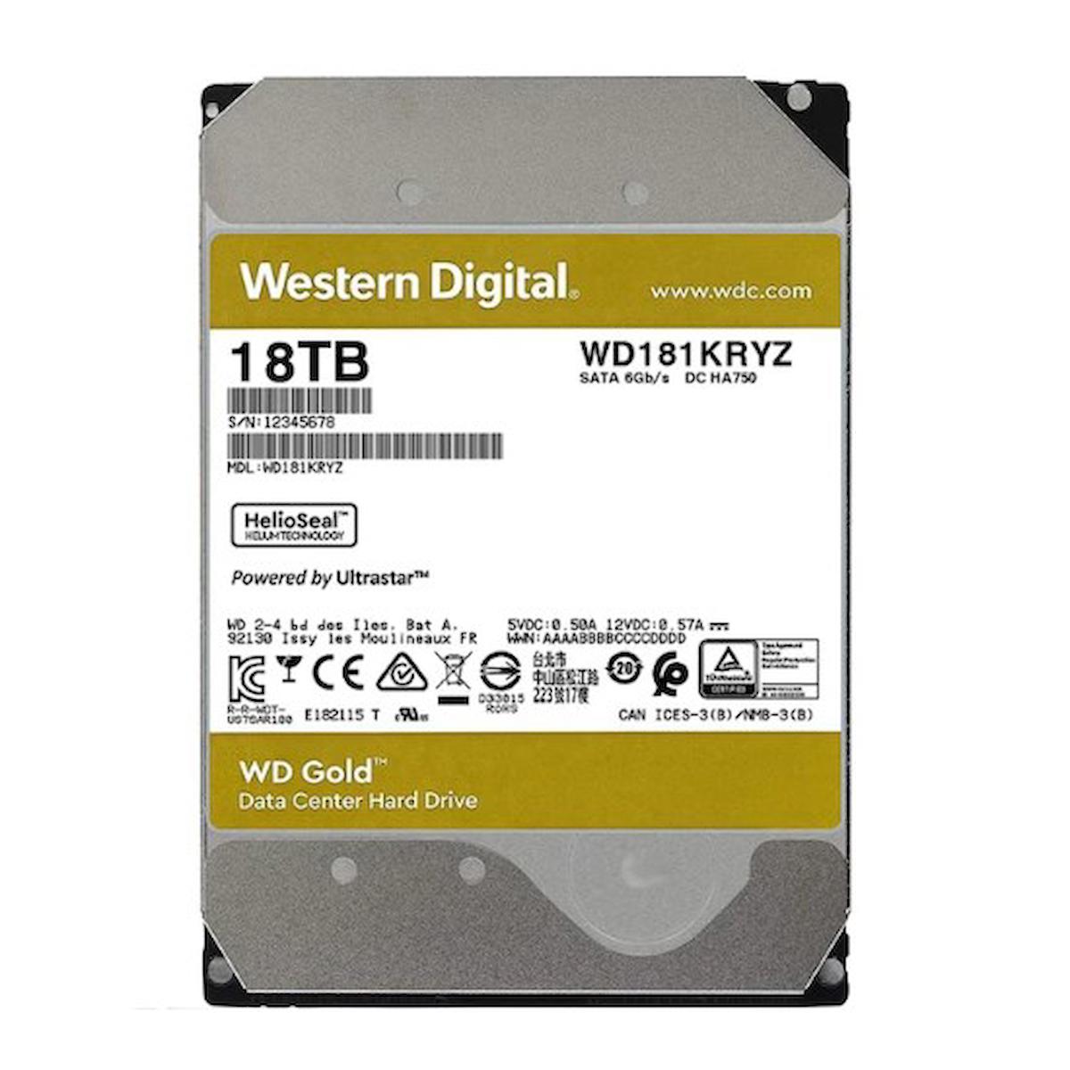 Western Digital Enterprise WD181KRYZ 18 TB 3.5 inç 7200 RPM 512 MB SATA 3.0 PC Harddisk