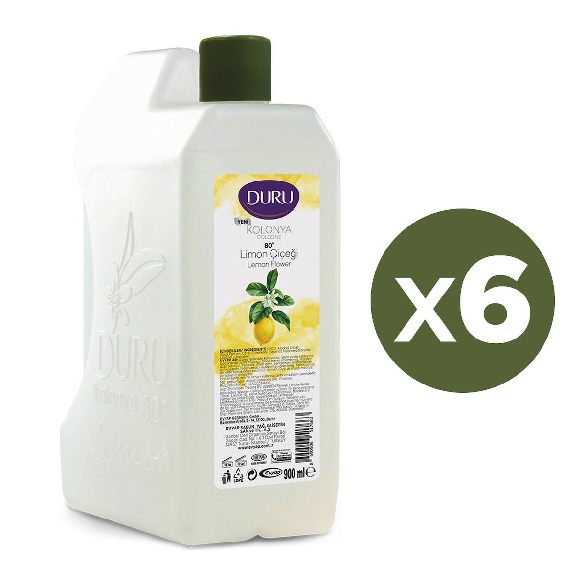 Duru Limon Çiçeği Kolonya 900 ml 6'lı