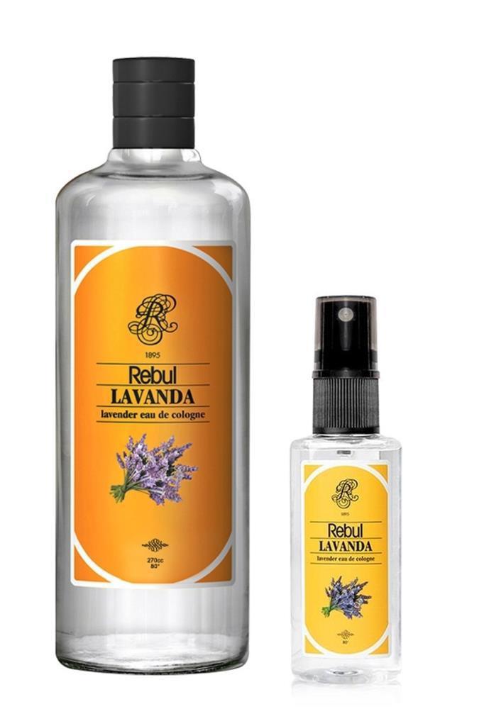 Rebul Lavanta Cam Şişe 270 ml + Çiçeksi 50 ml Kolonya 2'li