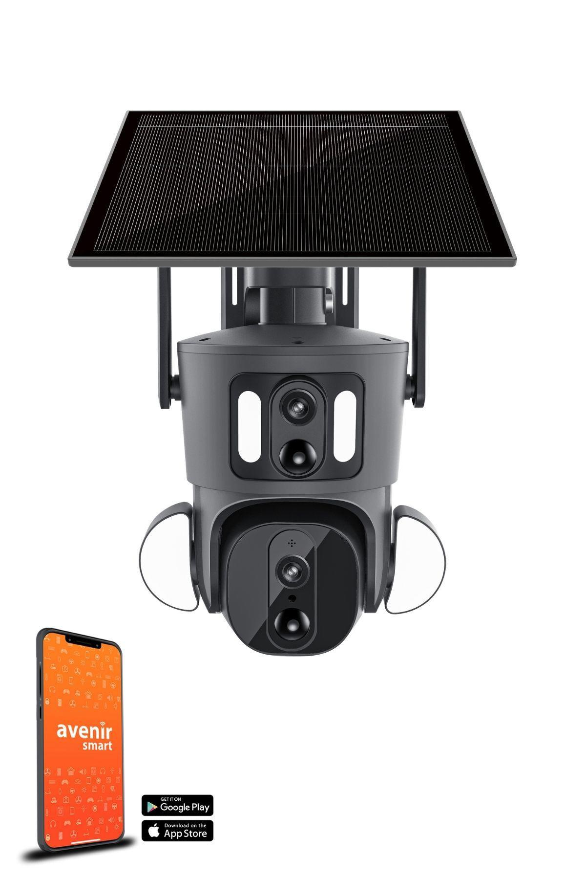 Avenir AV-S422 Ethernet Mini Güneş Enerjili Sim Kartlı 1 Kameralı Dış Mekan Kablosuz Güvenlik Kamerası