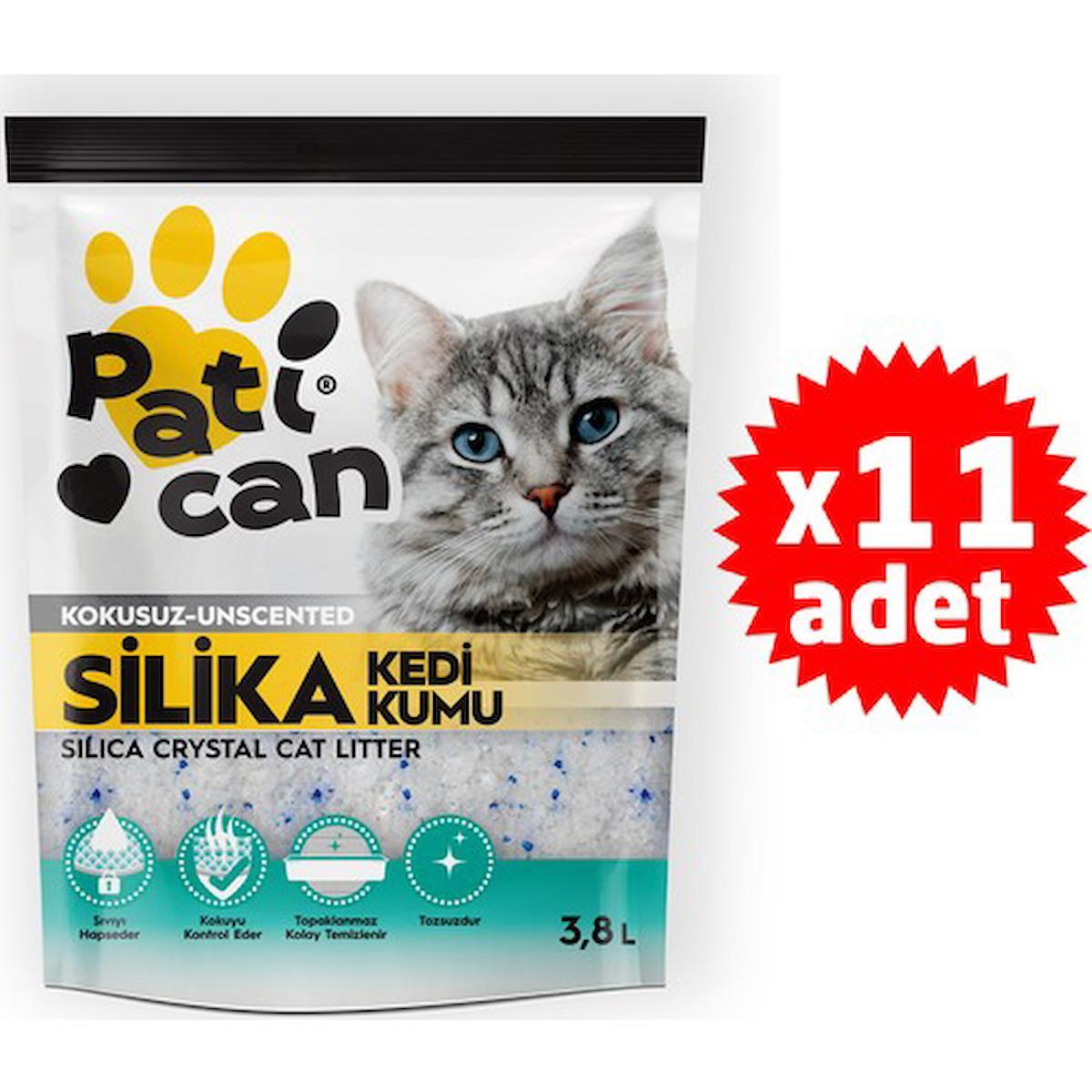 Patican Kokusuz Kalın Taneli Kristal - Silika Kedi Kumu 11 x 3.8 lt